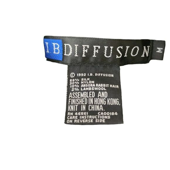 Vintage 80s Confetti Sequin Cardigan Sweater Womens Size M Black Rainbow Angora - Picture 6 of 7